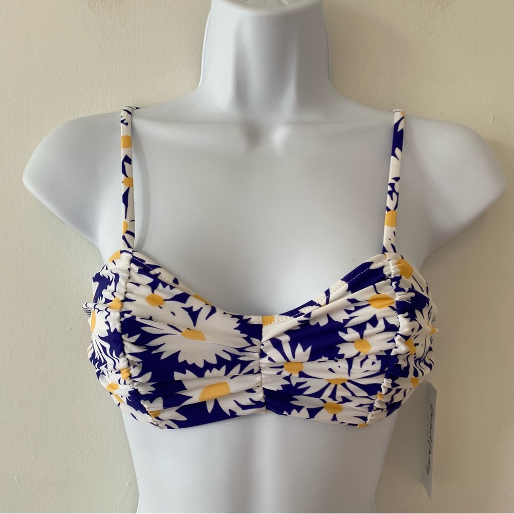 Rachel Pally bikini swim top only St. Croix daisy print purple yellow